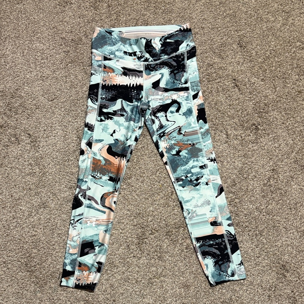 Under Armour Abstract Pattern Leggings - Blue and Black